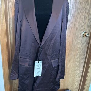 Zara Ludovic De Saint Sernin Chocolate Satin Brown Women’s Blazer